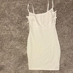 White Ribbed Bodycon Dress